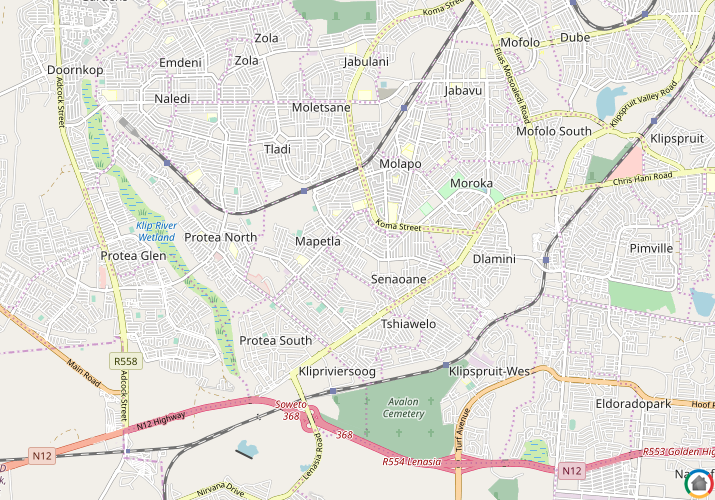 Map location of Soweto